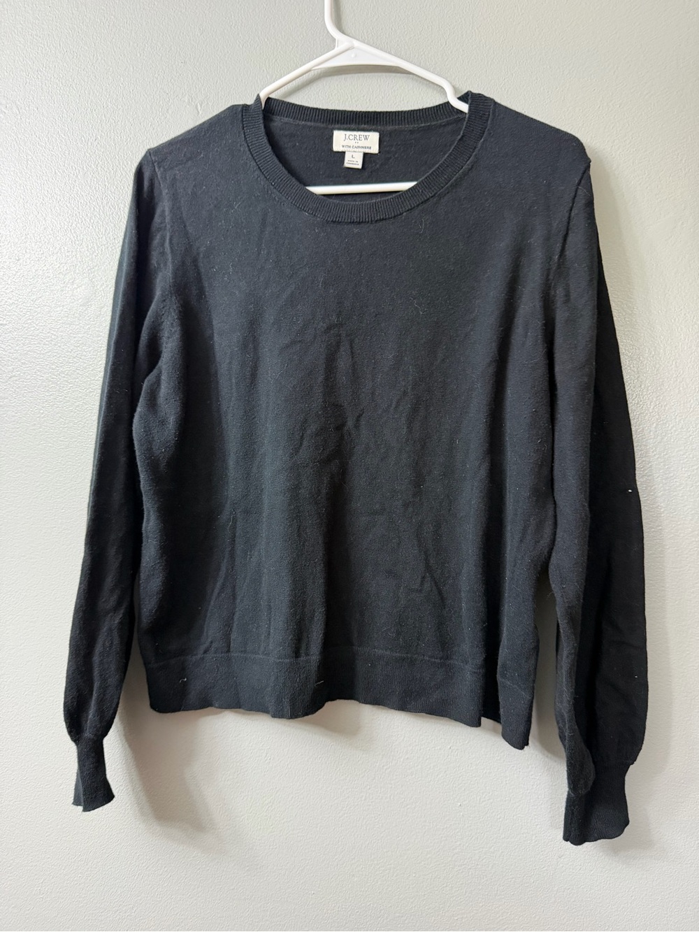 J. Crew Women's Cashmere Blend Crewneck Sweater - black large